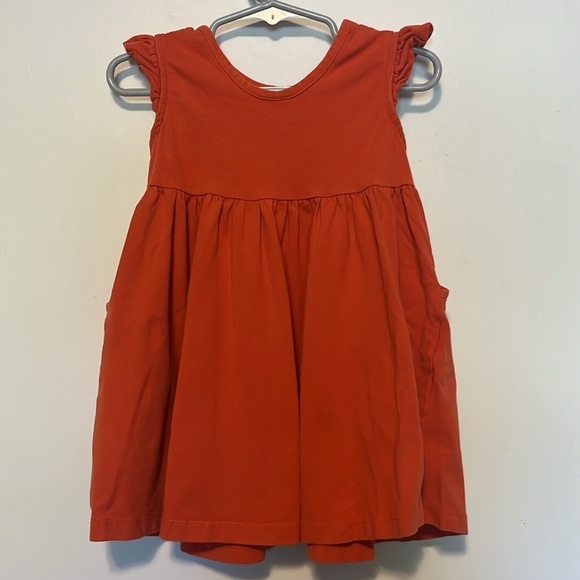 Hanna Andersson Super Soft Red Pepper Skater Dress Size 85 - Picture 2 of 3